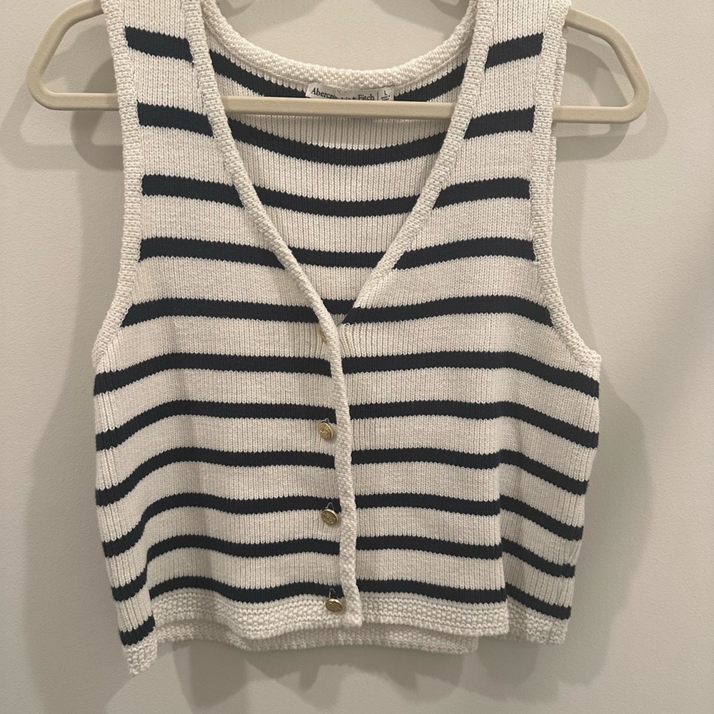 Abercrombie & Fitch Black and White Knit Vest